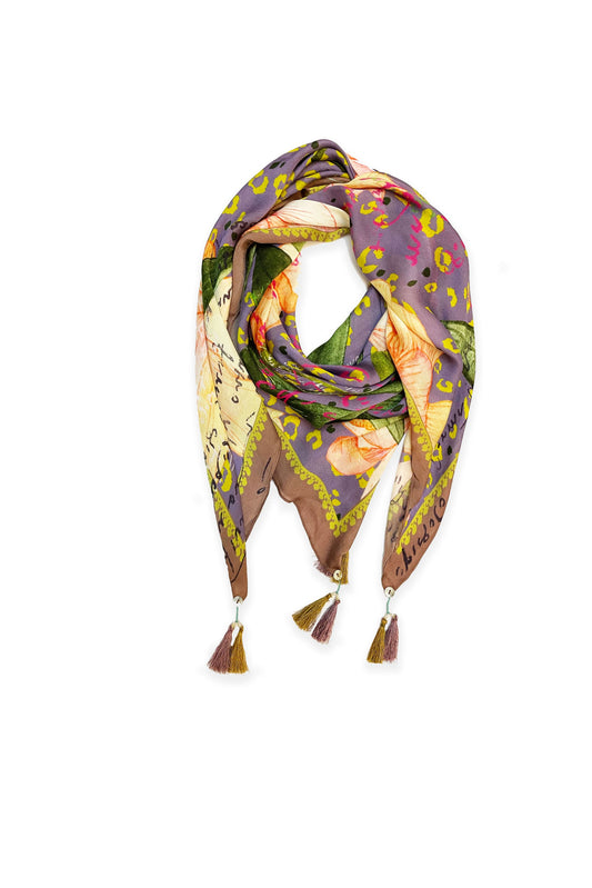 FLORA FAUNA LAVENDER SCARF