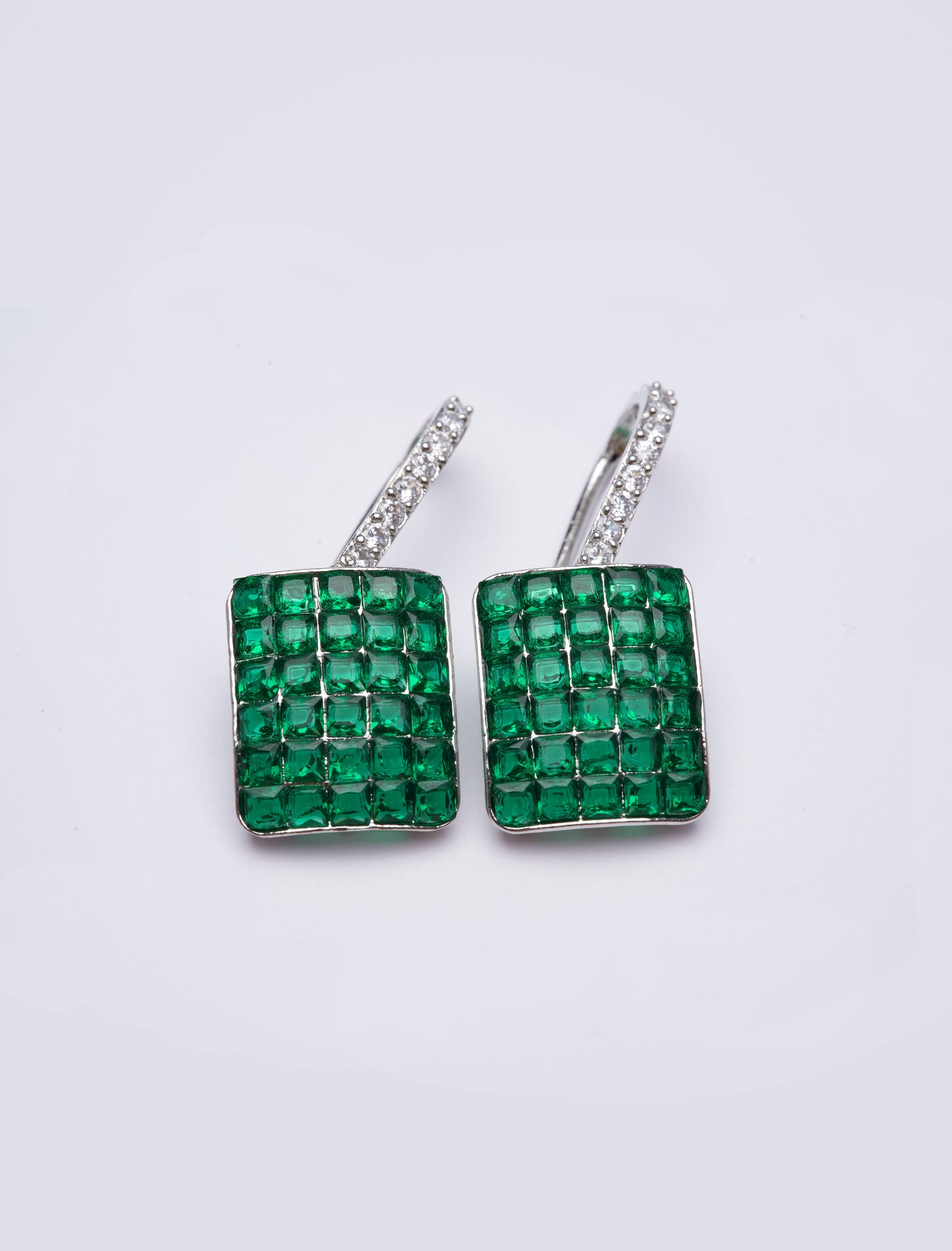 Green Crystal Dangle Earrings