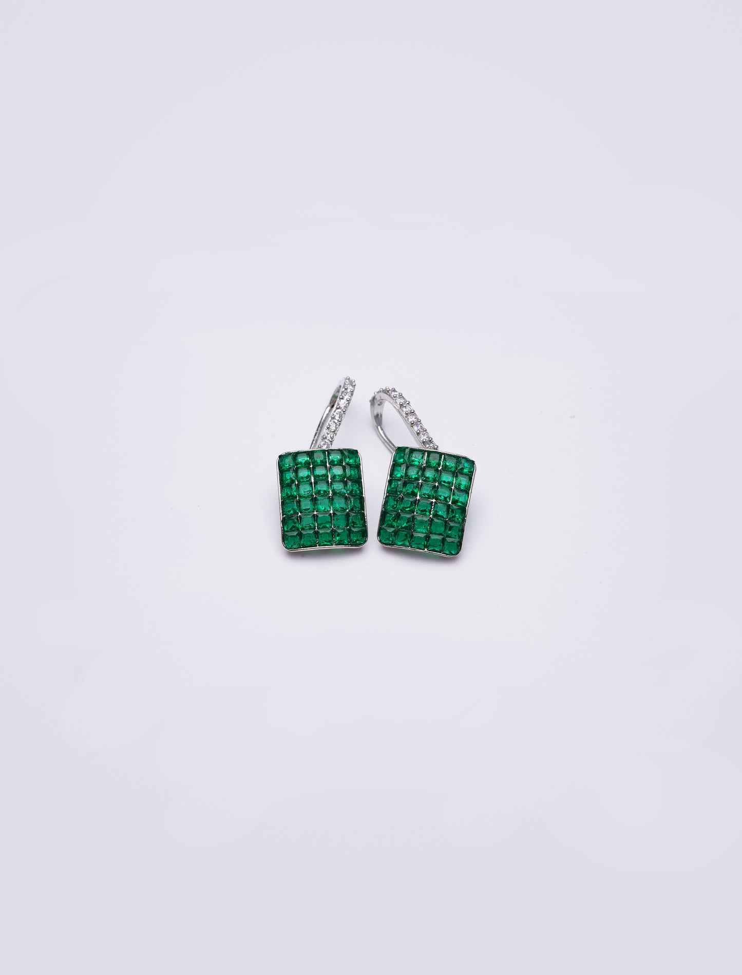 Green Crystal Dangle Earrings