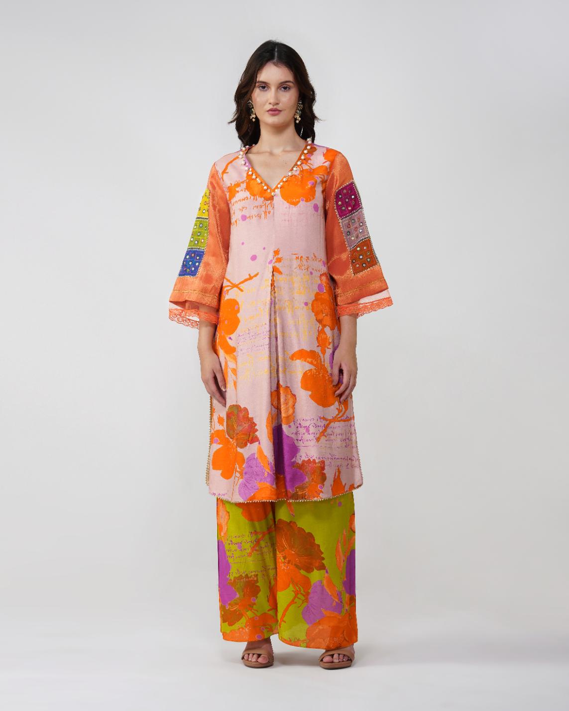 Banjara Bloom Box-pleated Kurta Set