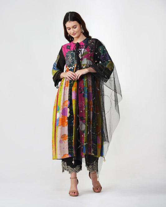 Banjara Bloom Anarkali set with sparkly Dupatta