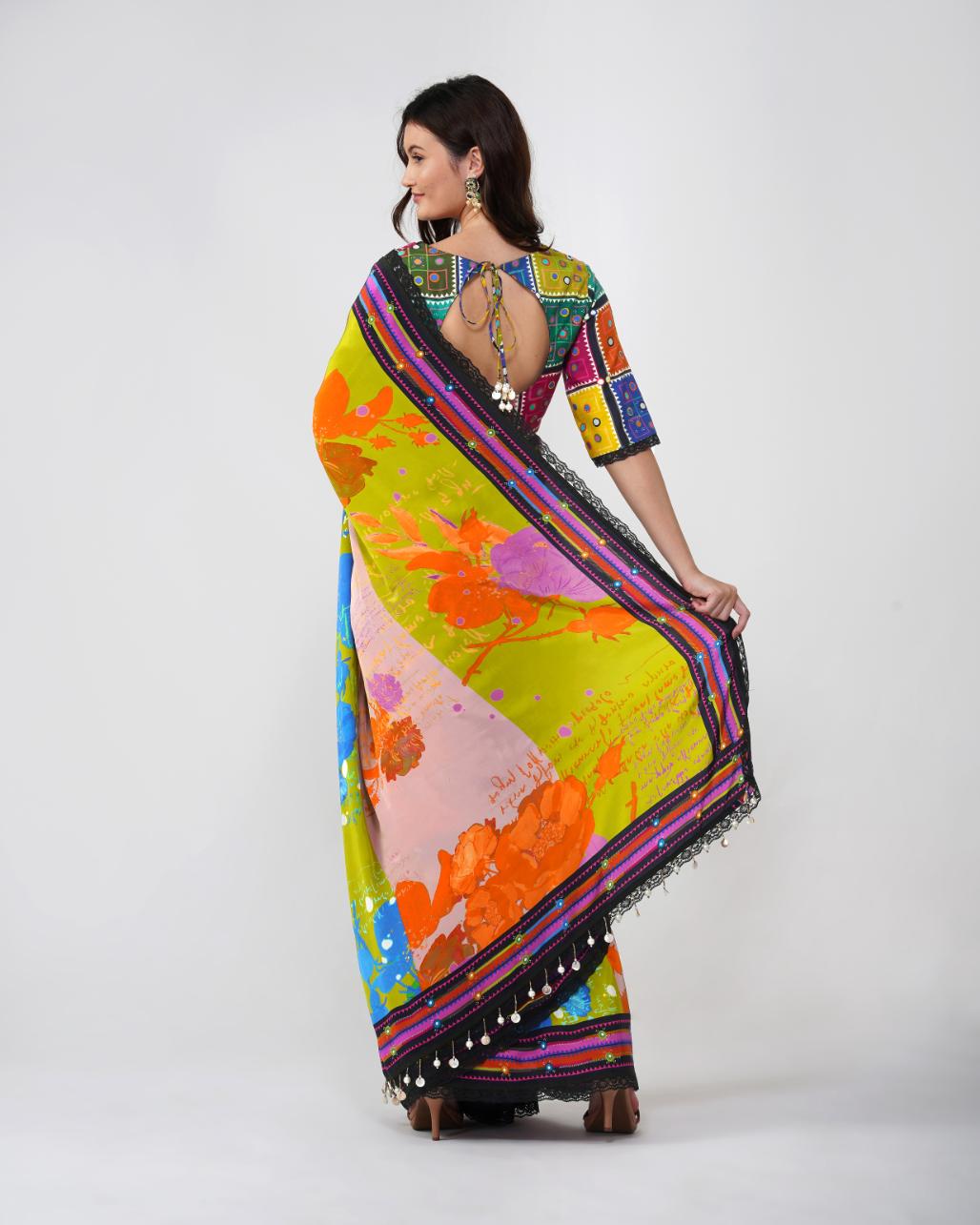 Banjara Bloom Printed Saree Set