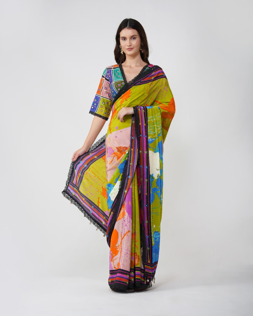 Banjara Bloom Printed Saree Set