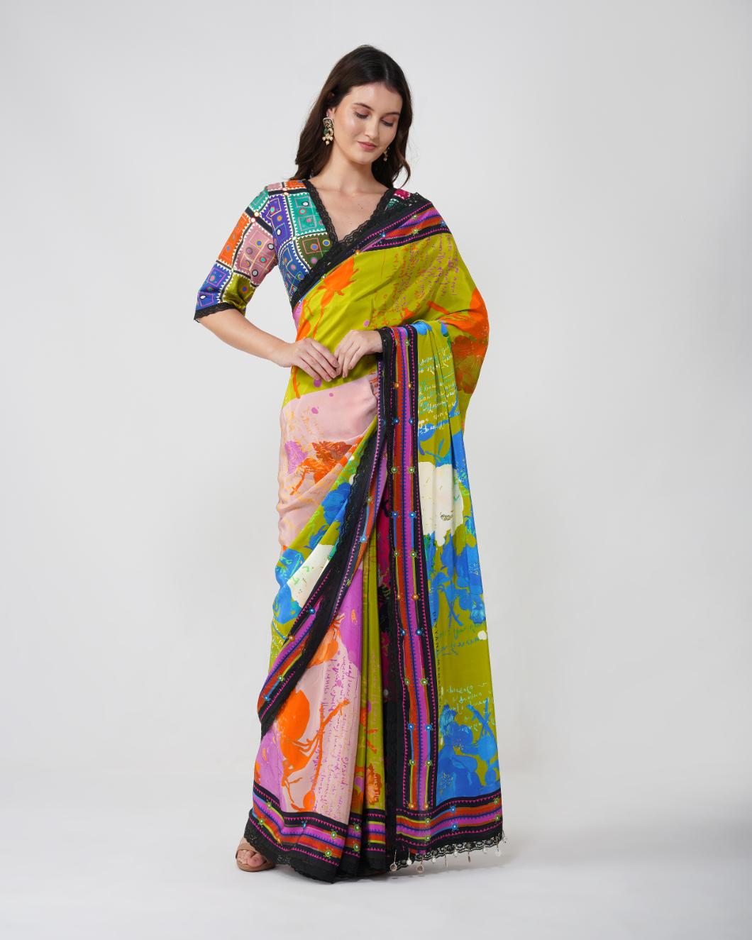 Banjara Bloom Printed Saree Set