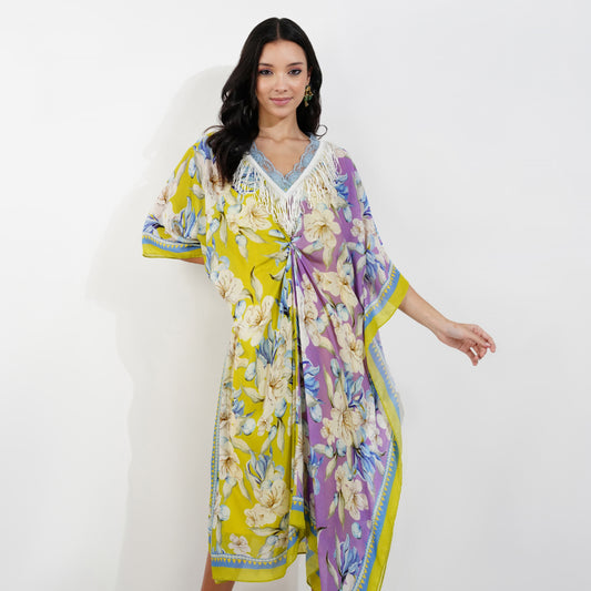 Dual Tone Vintage Floral Kaftan