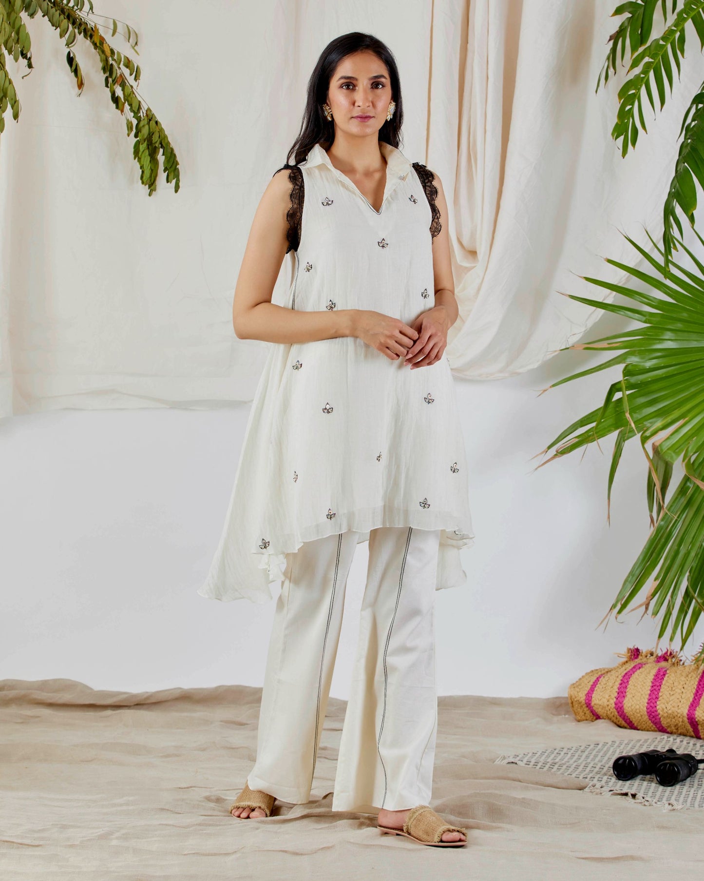 PEARL LEAF ASYMMETRICAL TUNIC SET