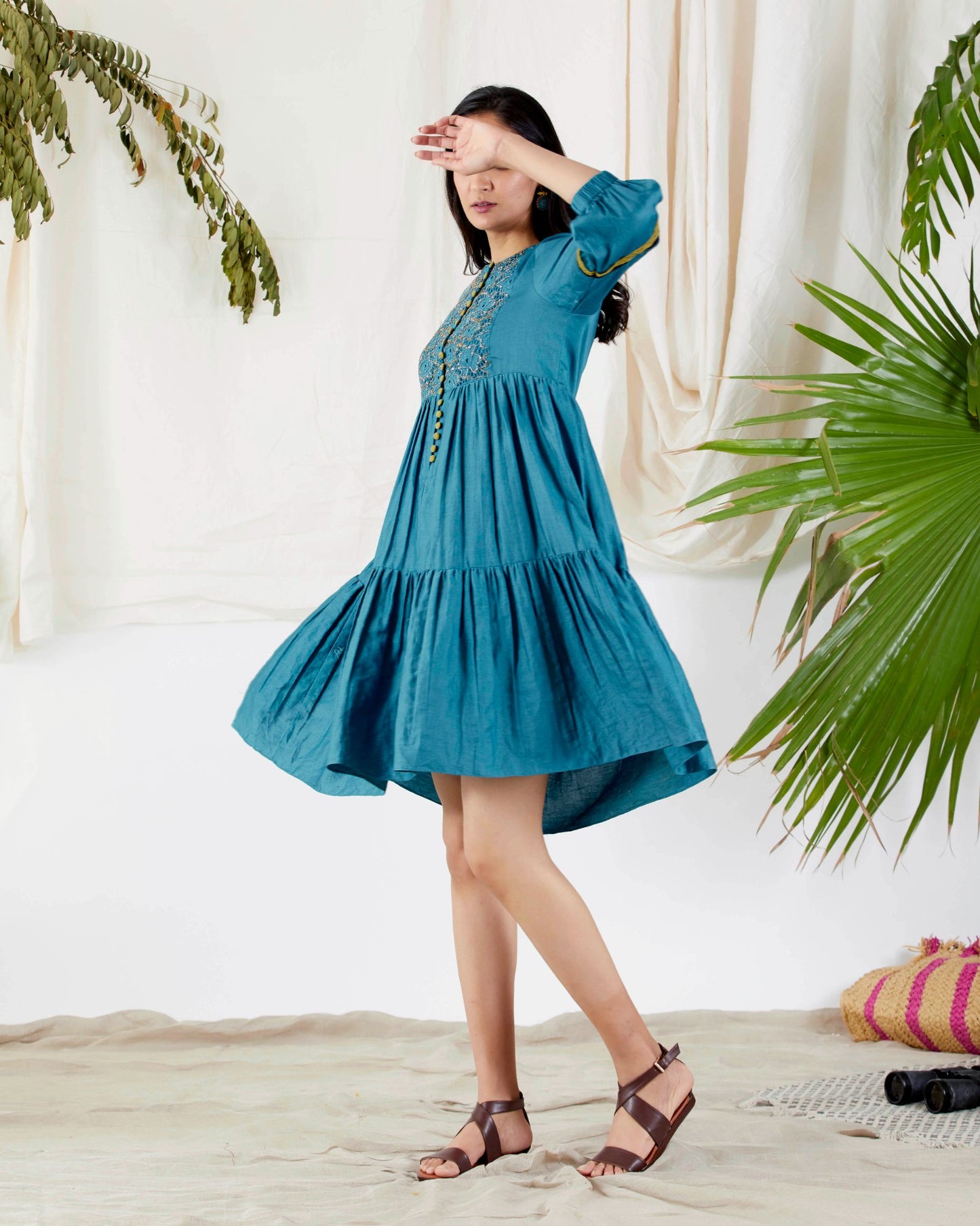 BRODERIE ANGLAISE TIERED DRESS