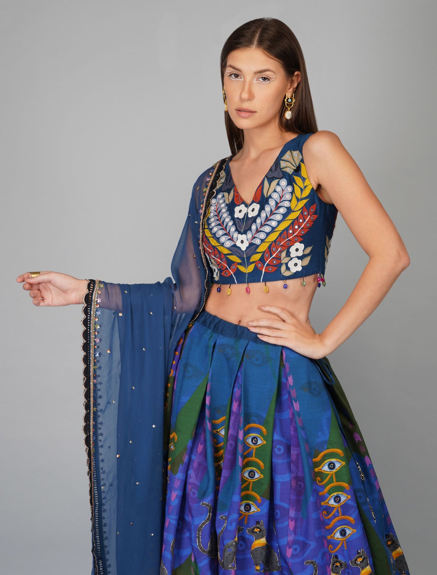 EGYPTIAN PRINT LEHENGA SET