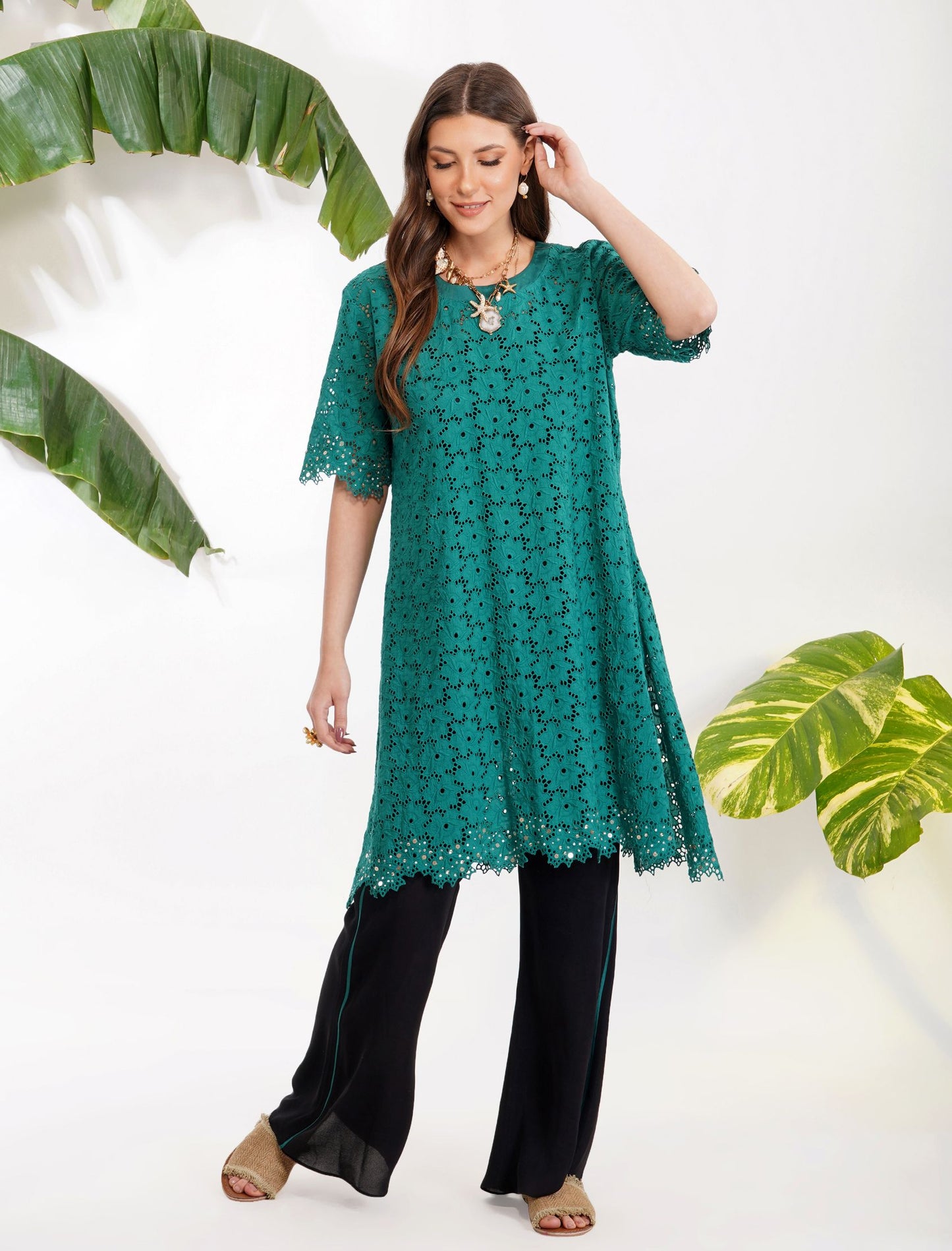 BRODERIE ANGLAISE TUNIC SET