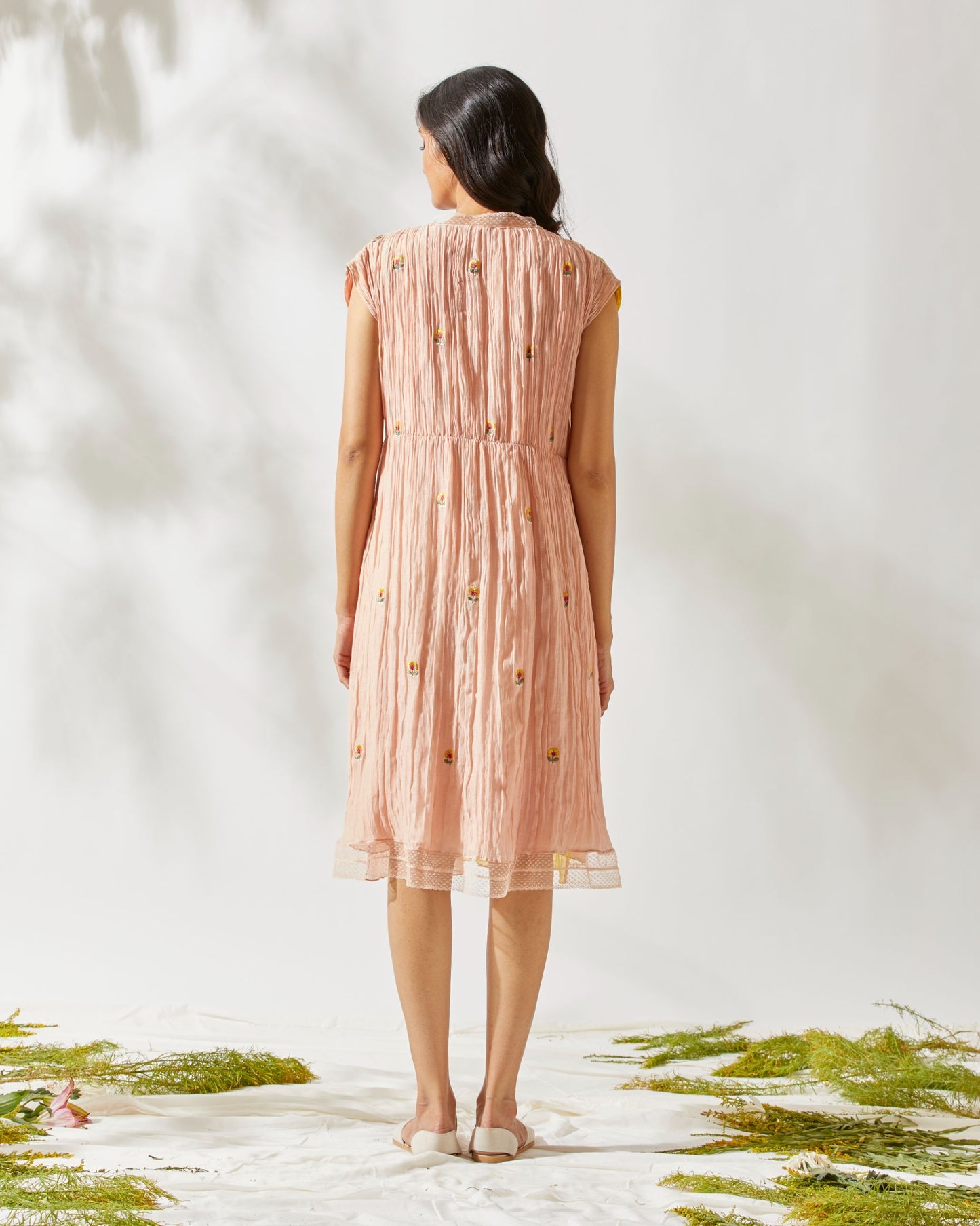 TWO TONED CARNATION KNOTTED DRESS
