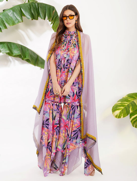 TROPICAL FLOWER PRINTED GARARA SET