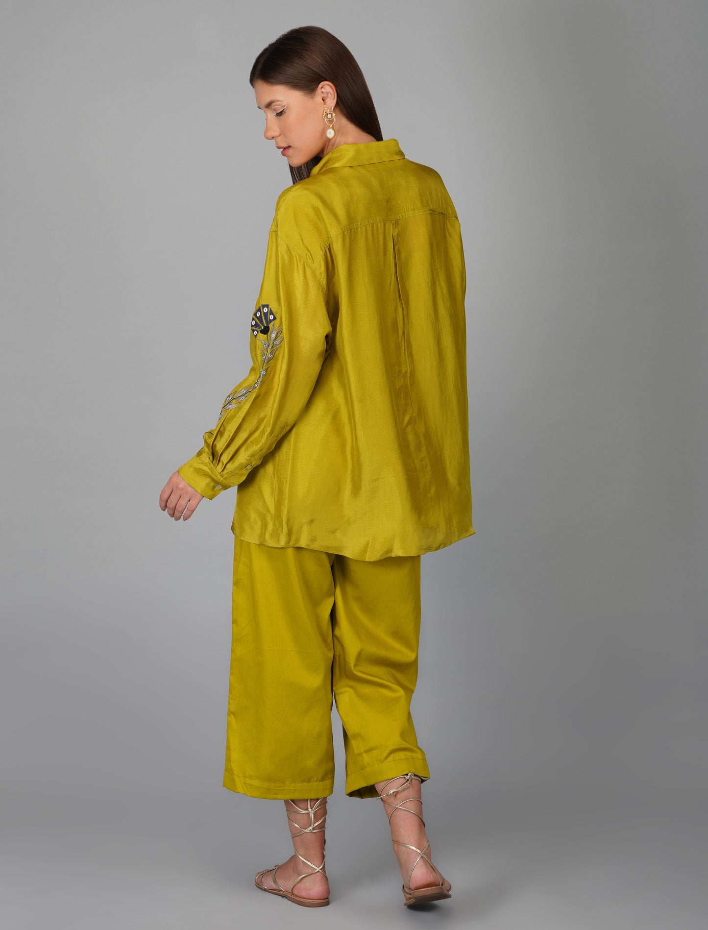 CITRUS GREEN OVERSIZED SHIRT SET