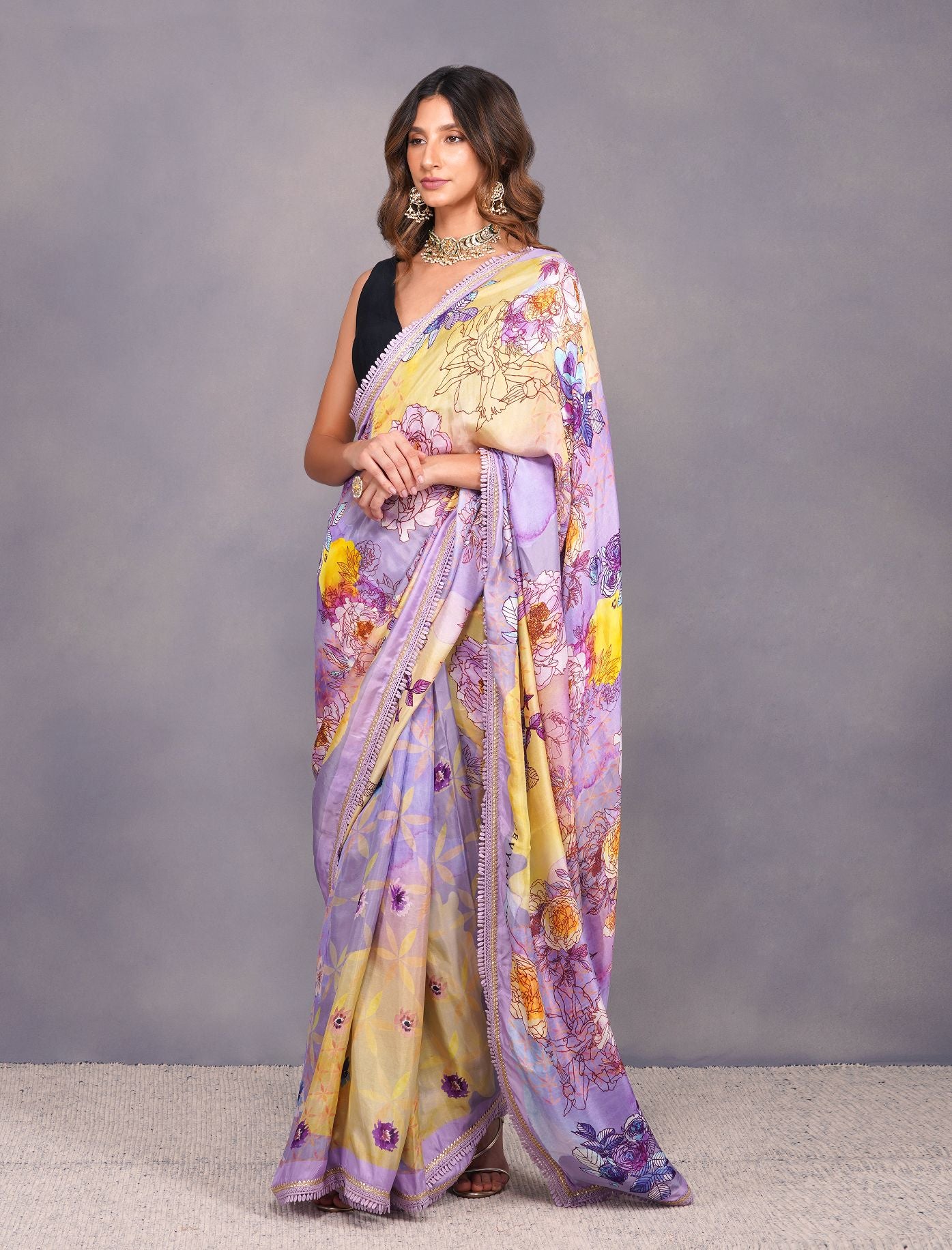 Buy Lavender Designer Party Designer Saree Online -