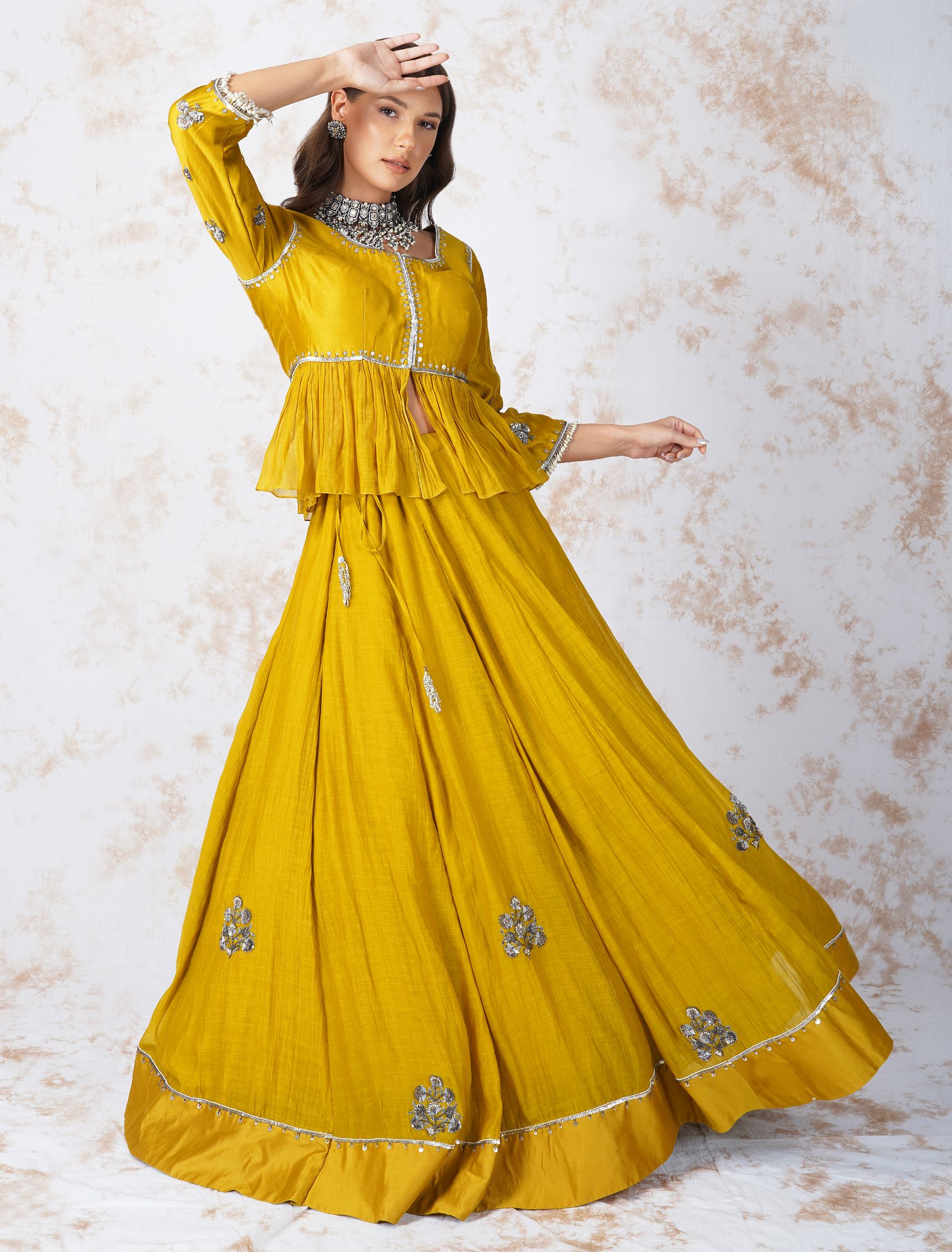 Lavanya The Label Women Mustard & Gold-Toned Embroidered Ready to Wear Lehenga  Set - Absolutely Desi