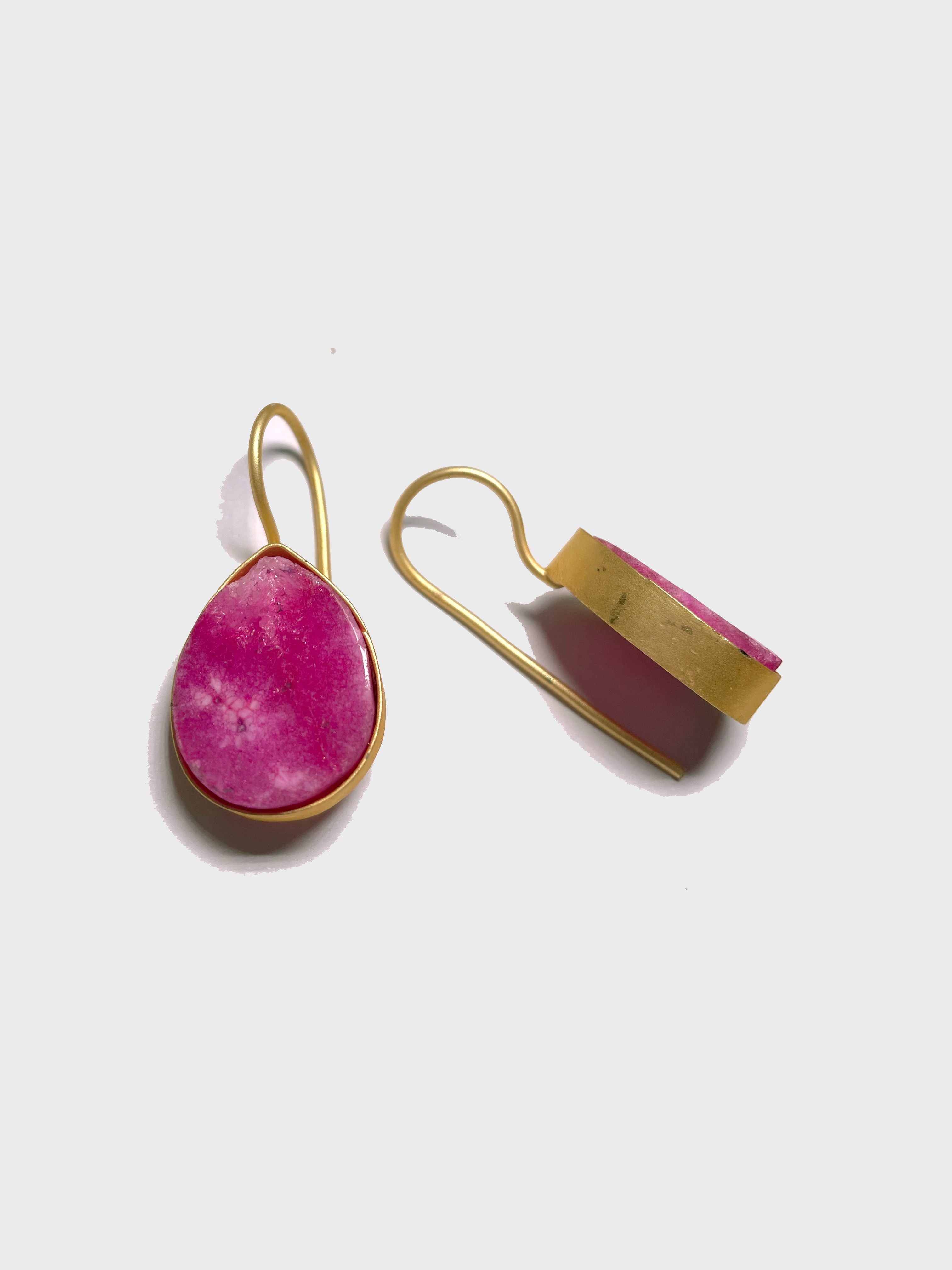Bloodstone earrings, natural stone Earrings, statement earring — San José  Made